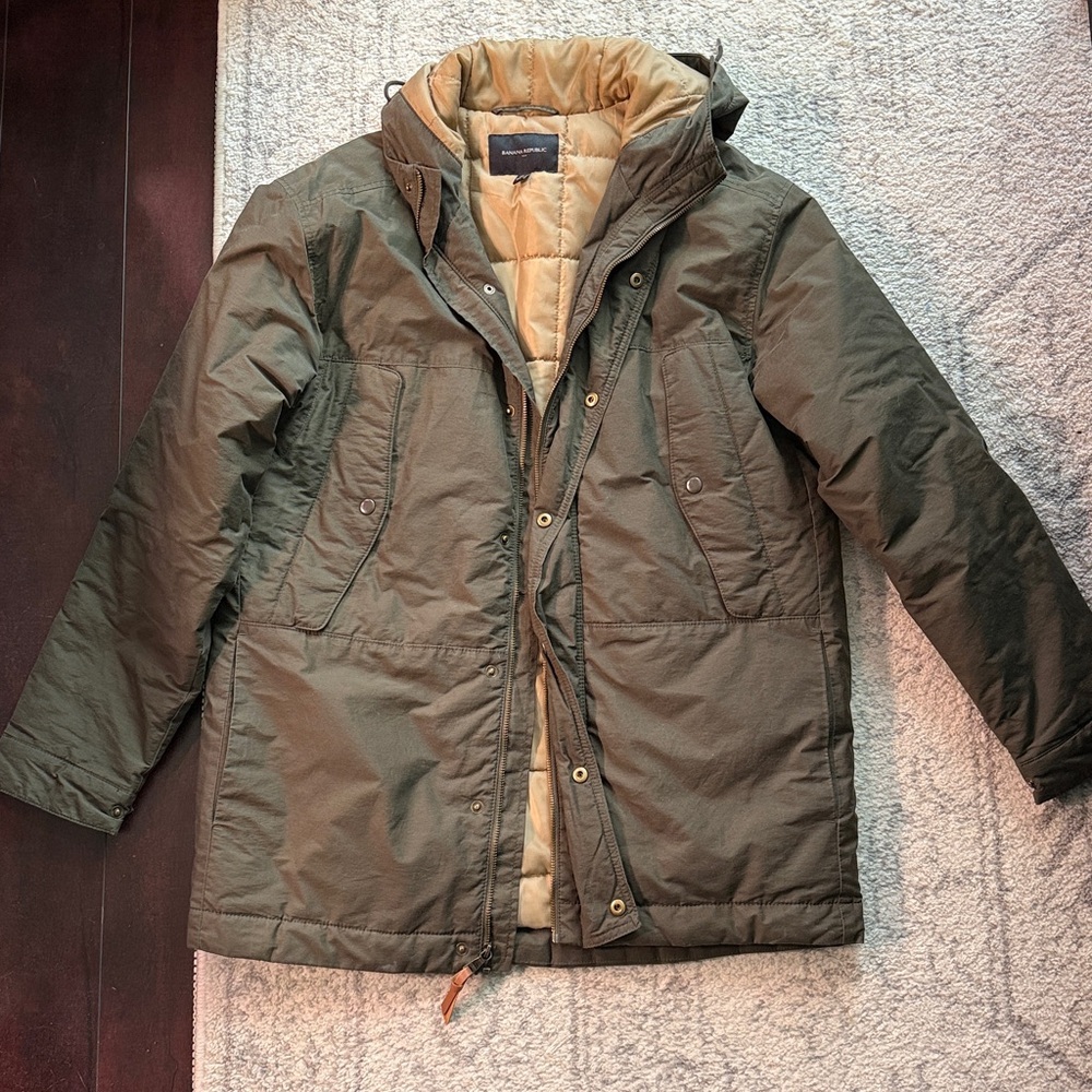Banana Republic Olive Jacket with Tan Interior
